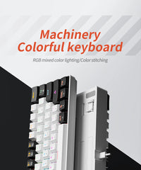 لوحة مفاتيح ميكانيكية للألعاب MUCAI MK61 بإضاءة خلفية RGB و61 مفتاحًا ومفتاح أحمر وكابل سلكي قابل للفصل وواجهة USB قابلة للتبديل السريع