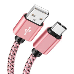 كابل شحن USB A إلى Type C 2A شاحن سريع كابل بيانات من النايلون 1 متر 2 متر 3 متر لأجهزة iPhone وAndroid وHuawei وSamsung TypeC