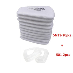 6001 6002 6004 Cartridge Box Cotton Filters Set 5N11 For 3m 6200 7502 6800 Masks Dust Gas Chemical Painting Spraying Respirator