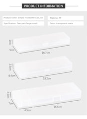 2023 Pencil Cases Pens Storage School Office Simple Matte Transparent Plastic Box Frosted White Stationery Supplies