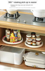 1/4Pcs 360 Rotatable Anti Sliding Kitchen Condiment Rotatable Storage Rack Tableware Cabinet Round Multi Functional Storage Rack