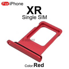 قطعة واحدة من حامل بطاقة SIM لهاتف Apple iPhone XR، حامل درج من الألومنيوم بفتحة واحدة مزدوجة، قطع غيار بديلة