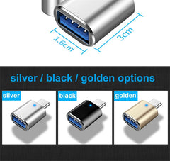 USB 3.0 To Type C Adapter  LED OTG To USB C USB-A To Micro USB Type-C Female Connector For HUAWEI Samsung Xiaomi  POCO Adapters
