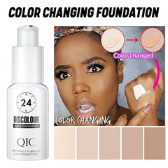 Temperature-Changing Foundation Long-Lasting Waterproof Temperature Changing Liquid Foundation Unisex Daily Portable Travel Size