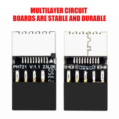 محول اللوحة الأم USB C هيكل اللوحة الأم محول USB 2.0 9 دبابيس ذكر إلى TYPE-E أنثى مقبس TYPE-C 9 دبابيس PH721