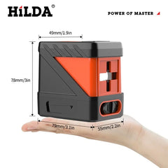 HILDA 2 Lines Laser Level Self Levelling Green Beams Laser Horizontal Vertical Cross Line Mini Laser Level