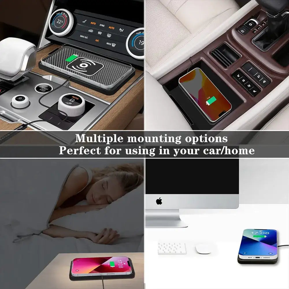 Car Wireless Charger Silicone Non-Slip Pad for iPhone 15 14 13 12 Samsung S24 S23 Xiaomi Car Phone Fast Induction Charging Pad