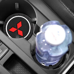 1/2Pcs Car Coaster Water Cup Slot Non-Slip Mat Pad For Mitsubishi Lancer 10 9 EX Outlander 3 ASX L200 Competition Car Styling