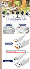 Extra long Micro USB extension cable 10M 8M 5M 3M 2M 1M Type C port device universal data cable for Xiaomi Samsung camera PS5PS4