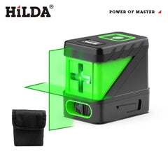 HILDA 2 Lines Laser Level Self Levelling Green Beams Laser Horizontal Vertical Cross Line Mini Laser Level