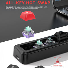 لوحة مفاتيح ميكانيكية ماكرو برمجة لوحة مفاتيح RGB Mini Hot Swap 4 مفاتيح 1 مقبض لوحة مفاتيح ميكانيكية سلكية قابلة للتبديل السريع للألعاب