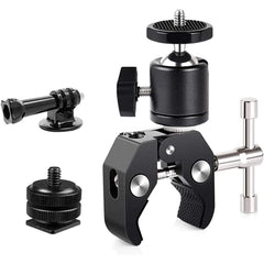 ERIKOLE Super Clamp with 360° Mini Ball Head Quick Release Clamp Bracket Tripod Mount 1/4 Screw Clip for DSLR Camera Gopro