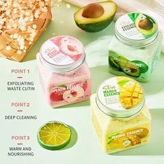 300g Big Fruit Body Scrub Suitable for Exfoliating, Bathing, Sea Salt, Tender and Smooth Skin, Mud Rubbing Treasure