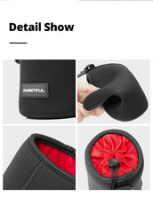 حقيبة عدسات كاميرا جديدة من AMBITFUL، حقيبة برباط، مقاس SML XL، لكاميرا Canon Sony Nikon DSLR، حافظة أسطوانية للعدسات مزودة بخطاف