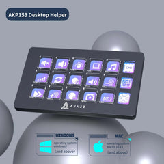 AJAZZ AKP153E Stream Deck Multifunctional Console Panel Desktop Assistente 15 Macro Keys Trigger Actions Custom Mini Keyboard