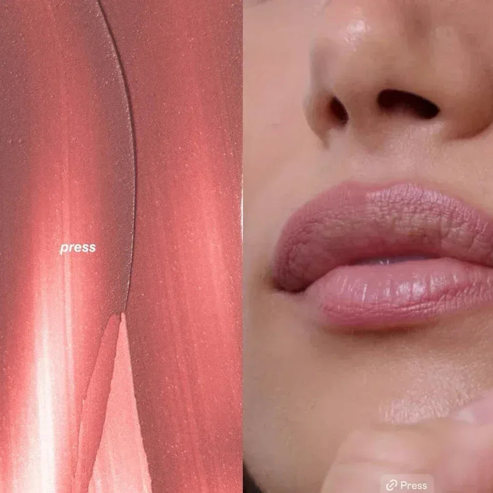 Lip liner pencil with rose pink swatch beside lips