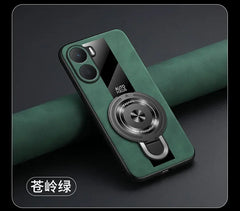 Case for Xiaomi Poco X7 pro magnetic ring holder luxury silicone sheepskin leather plexiglass Pu premium shockproof back cover