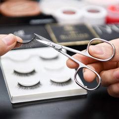 Extra Fine Curved Eyebrow scissors Professional Manicure Tool, Durable Stainless Steel with Precision Secondary Blade