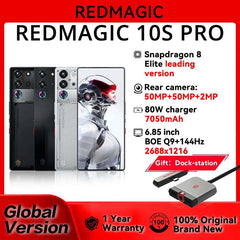 Global Version Redmagic 10S Pro NX789J Snapdragon 8 Elite Leading Version 6.853" Q9+ 144Hz AMOLED 50*2+2+16MP 7050mAh 80W NFC
