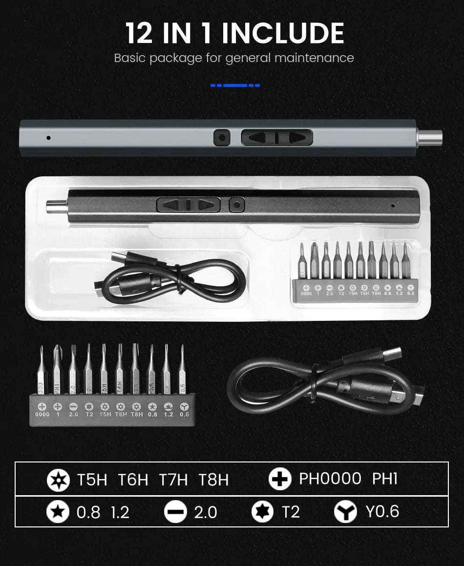 Cordless Electric Screwdriver Set 12/39/50 in 1 Precision Power Tool Magnetic Screw Driver Bit Fast Charging Repair Tool Kit