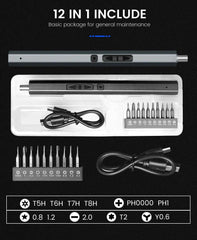 Cordless Electric Screwdriver Set 12/39/50 in 1 Precision Power Tool Magnetic Screw Driver Bit Fast Charging Repair Tool Kit