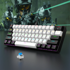 60% wired gaming keyboard, RGB backlight ultra compact mini keyboard, waterproof small compact 61 key keyboard for pc/Mac gamers