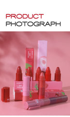 5-in-1 Fruit Velvet Matte Lipstick Set, Long-Lasting, Highly Pigmented, Moisturizing Lip Balm, Smooth Application for Soft lips