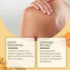 Exfoliating Body Scrub Turmeric Knee Elbow Cuticle Softener Moisturizing Tender Body Cleaning Exfoliator Dead Skin Remover Scrub