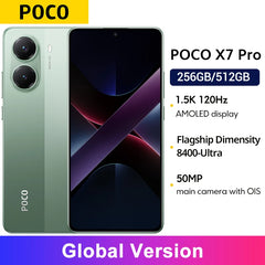 Global Version POCO X7 Pro Smartphone Dimensity 8400-Ultra 6000mAh 90W HyperCharge 6.67" AMOLED display NFC Xiaomi HyperOS 2
