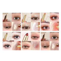Double-sided Eyeshadow Stick - Highlighter & Brightening Pen with Pearly Glitter & Matte Finish