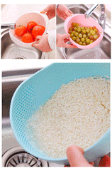 1pc - Plastic Drain Basket Filter, Rice Bowl, Drain Basket, Fruit Bowl, Laundry Basket, Handle, Home Kitchen Organizer