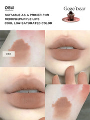قلم تحديد الشفاه Nude Lip Liner Gege Bear Matte Velvet Lip Liner يدوم طويلاً ومقاوم للماء وقلم رسم خط الشفاه