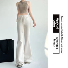ay High Waist Bell Bot Pants Women's Summer 2025 New Casual Sports Sweatpants Small Size Slimming  Hoof Pants