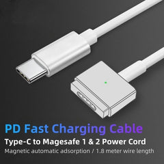 كابل شحن سريع USB Type-C إلى Magsafe1 و2 برأس مغناطيسي L / T لأجهزة MacBook Air / Pro