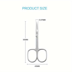Extra Fine Curved Eyebrow scissors Professional Manicure Tool, Durable Stainless Steel with Precision Secondary Blade