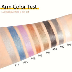 16 Colors Pearlescent Eyeliner, Color Glitter Waterproof Long-Lasting Eye Makeup Non-smudge Eyeliner