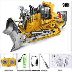 Four-Wheel Drive Remote Control Excavator 4x4 Alloy Dump Truck Excavator Loader Model Construction Vehicle Toy Children's Gift