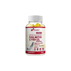 Wild Alaskan Salmon Oil - Pure Fish Omega 3 EPA DHA Fatty Acids - Supports Joint Function, Brain, Eye, Immune and Heart Health