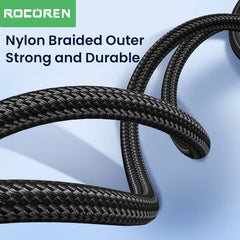 كابل صوت Aux من Rocoren مقاس 3.5 مم إلى 2RCA، محول مقسم من مقبس 3.5 مم إلى 2 RCA ذكر لصندوق التلفزيون ومكبر الصوت والفيديو وكابل سلك مكبر الصوت