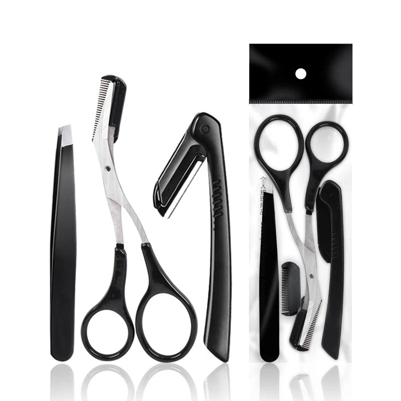 3-11PCS Eyebrow Trimmer Set Scissors Tweezers Eyebrow Razor Scraping Eyebrow Comb Razor Eyebrow Clip Makeup Tools Sets