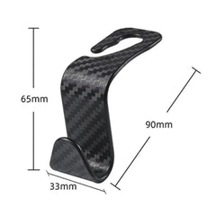4Pcs Carbon Fibre Hook Car Seat Headrest Hook Auto Back Seat Organizer Hanger Handbag Clothes Bracket Car Interior Accessories