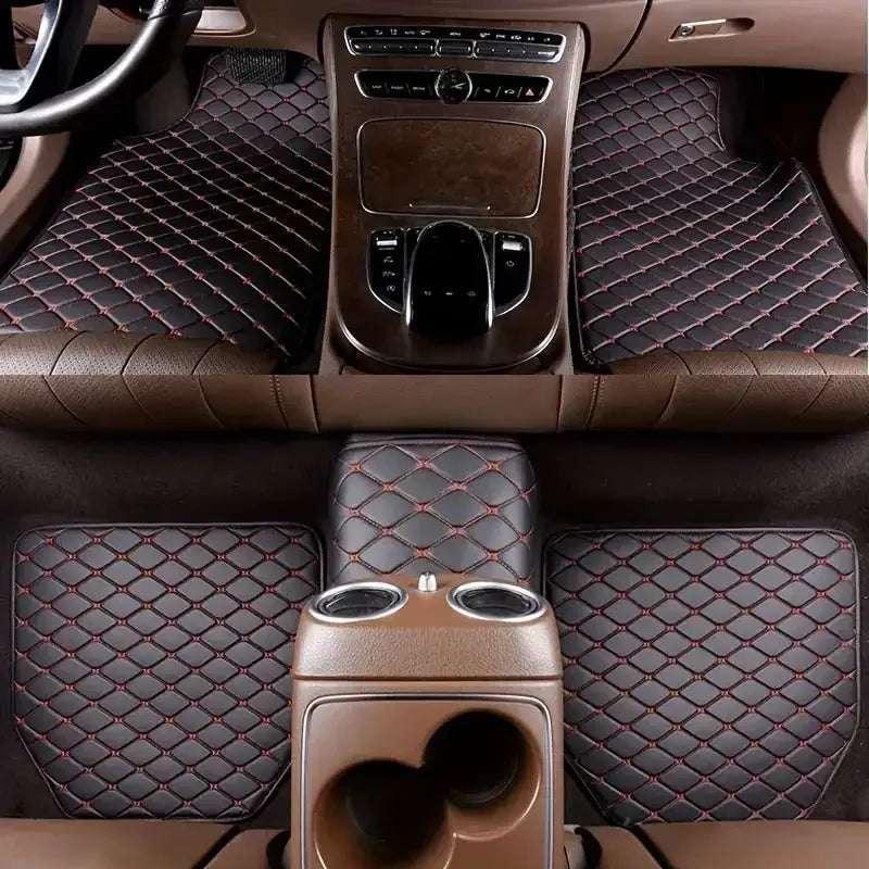 5 pcs Waterproof Leather Car Floor Mats Universal Auto Foot Pad Protector Automobile Interior Carpet Accessories Interior - Mumzar
