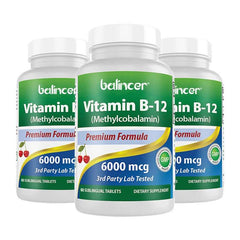 Vitamin B12 6000MG, Methylcobalamin Supplement for Mind, Energy, Brain, Mood, Heart Support, 30/60/120 Capsules