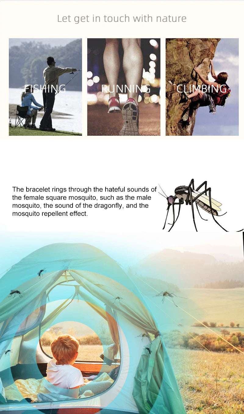 Xiaomi Ultrasonic High-Tech Mosquitoes Repeller Bracelet Wristband Indoor Outdoor 3 Gear Bracelet Anti Mosquitoes Bite Wristband
