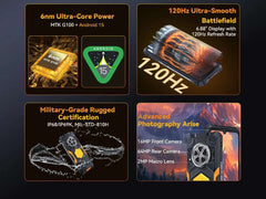 Cubot kingkong power 5, Rugged Smartphone Android 15, 15300mAh Battery, 6.88" 120Hz Screen, 16GB RAM (6+10), 128GB ROM, MTK G100