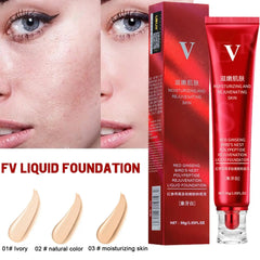 30g Red Upgrade FV Foundation Precious Luxury Waterproof Makeup Base Concealer Oil Control Hydrating Cream High Coverage
