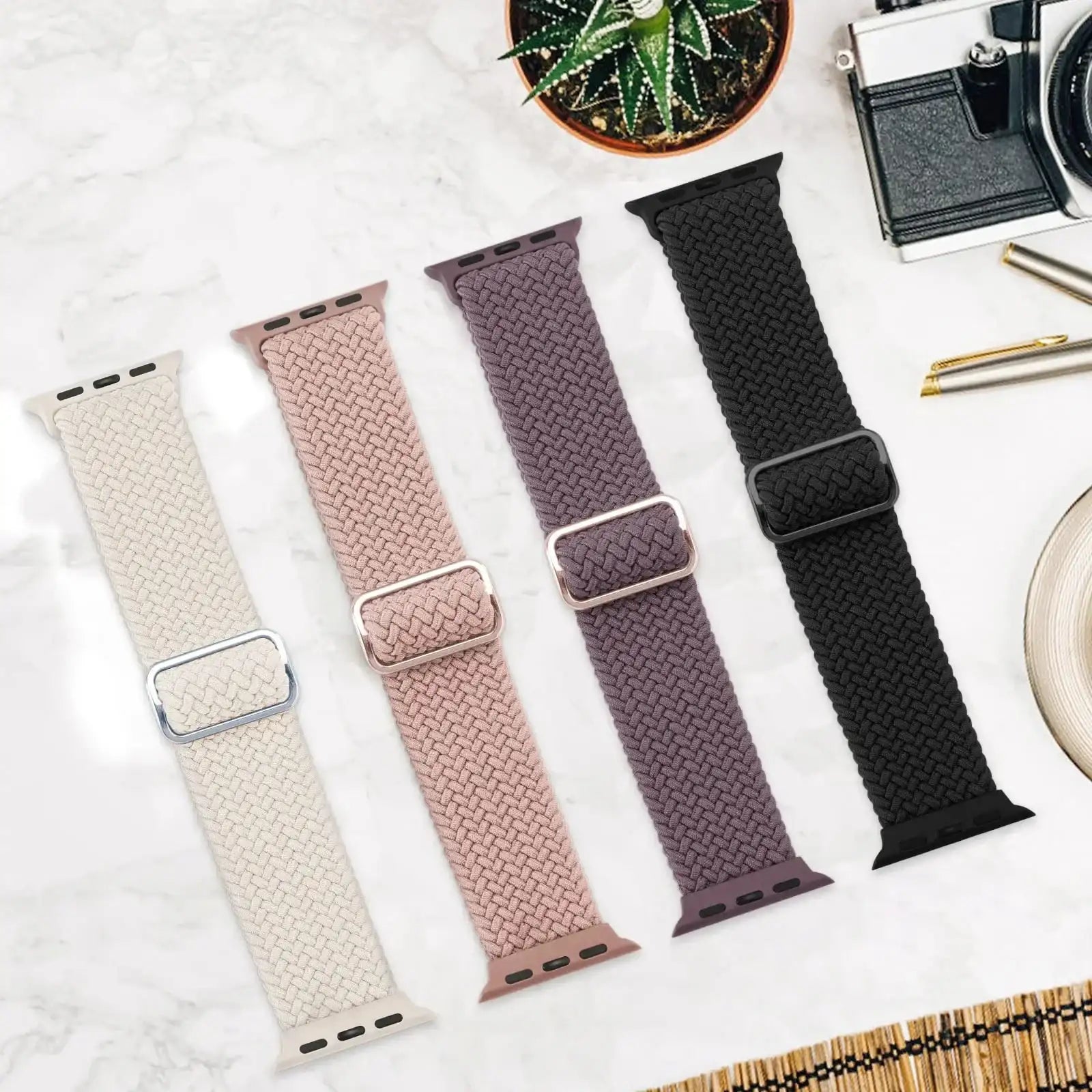 Braided Loop Strap For Apple watch Ultra Band 49mm 44mm 40mm 45mm 41mm 42mm 38mm Elastic Solo bracelet iWatch series9 8 7 6 se 3