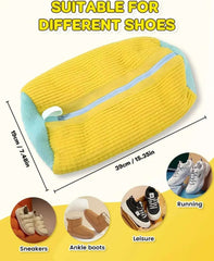 2/1PCS Shoe Washing Bag Washing Machine Laundry Bags with Zipper Closure Shoes Cleaning Bags Shoes Laundry Fluffy Fibers Sneaker