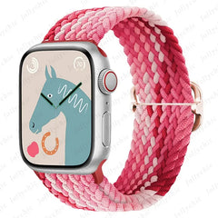 Braided Loop Strap For Apple watch Ultra Band 49mm 44mm 40mm 45mm 41mm 42mm 38mm Elastic Solo bracelet iWatch series9 8 7 6 se 3