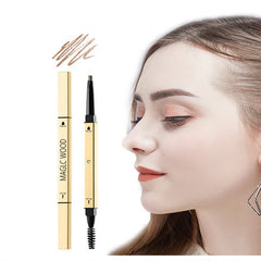 Double Head Eyebrow Pencil 5 Colors Brown Long Lasting Waterproof Ultra Fine Eye Brow Pen Luxury Gold Cosmetic